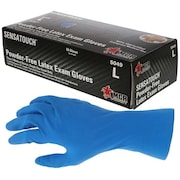 Mcr Safety Disposable Medical Grade Gloves, Natural Rubber Latex, Powder Free, Blue, 50 PK 5049L