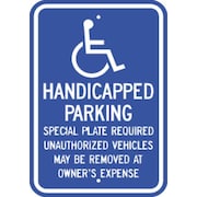 ZING Handicap Parking Sign, Massachusetts 2690