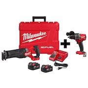 Milwaukee Tool M18 SAWZALL Kit w M18 1/2" Hammer Drill 2821-22, 2904-20