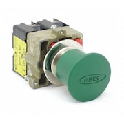 Rees Push Button w/2 NO, 22mm, Momentary, Green 22102303