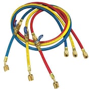 Yellow Jacket Manifold Hose Set, 72 In, Red, Yellow, Blue 25986