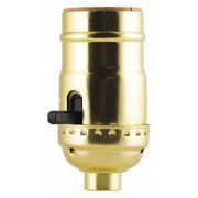 Ge Lamp Socket, Push On/Off, Brass Finish 52205
