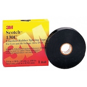 3M Rubber Electrical Tape, 130C, Scotch, 2 in W x 30 ft L, 30 mil thick, Black, 1 Pack 130C
