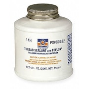 Permatex Pipe Thread Sealant 4 fl oz, Brush-Top Can, Thread Sealant with PTFE, White, Paste 80632