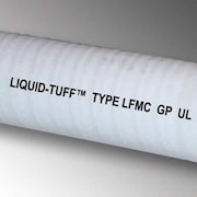 Allied Tube & Conduit Liquid Tight Flex Metal Conduit, 1/2 in Size, 3 in Bend Radius, 100 ft L, Steel, Gray, 6200 Series 6202-30-00
