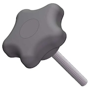 INNOVATIVE COMPONENTS Star Knob with Screw, 3/8-16 Thread Size, 1.00"L, Steel GN6C10005SA--21