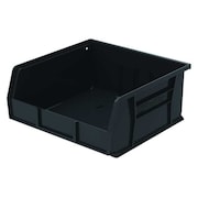 Akro-Mils Hang & Stack Storage Bin, Black, Plastic, 10 7/8 in L x 11 in W x 5 in H, 50 lb Load Capacity 30235BLACK