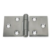 ZORO SELECT 3 in W x 1 1/2 in H Bright Stainless Steel Door and Butt Hinge 3HTT3