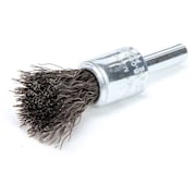 Weiler Crimped Wire End Wire Brush, Steel, 1/2" 96100