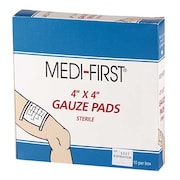 Medi-First Gauze Pad, Cotton Blend Gauze, PK10 62012