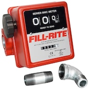 FILL-RITE Pump Flow Meter, 3-Wheel, 3/4 In, 5-20 gal. 807CMK