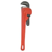 Westward 12 in L 2 in Cap. Cast Iron Straight Pipe Wrench 3LY98