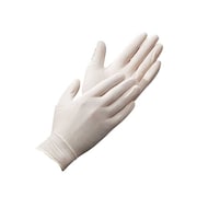 SHOWA Disposable Gloves, Latex, Powdered, White, M, 100 PK W1005M