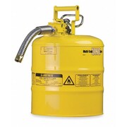 thumbnail image 2 of Justrite 2.5 Gallon Galvanized Steel Safety Can - Type II Yellow With 5/8 Flexible Spout For Flammable Liquids 2 of 12