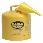 Eagle Mfg Type I Safety Can, 5 Gal Capacity, Galvanized Steel, For Diesel, Yellow, 12 1/2 in Outside Diameter UI50FSY