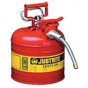 Justrite 2 gal. Red Steel Type II Safety Can for Flammables 7220120