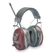 Delta Plus Over-the-Head Electronic Ear Muffs, 22 dB, QuieTunes, Burgundy COM-660