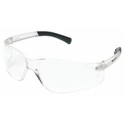 Mcr Safety BearKat Safety Glasses, BK1 Series, UV-AF Anti-Fog Coating, Wraparound, Frameless, Black, Clear Lens BK110AF