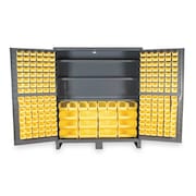 DURHAM MFG Extra-Heavy Duty Bin Cabinet, 72 in W, 84 in H, 24" D, 212 Bins SSC-722484-BDLP-212-3S-95