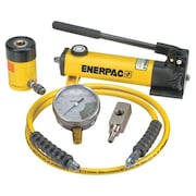 ENERPAC SCH121H, 12 Ton, 1.63 in Stroke, Hollow Hydraulic Cylinder and Hand Pump Set SCH121H