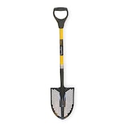 Toolite #2 14 ga Round Point Mud/Sifting Shovel, Steel Blade, 29 in L Yellow Fiberglass Handle 49501GR
