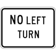 LYLE No Left Turn Traffic Sign, 18 in H, 24 in W, Aluminum, Horizontal Rectangle, English, R3-2P-24HA R3-2P-24HA