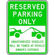 Lyle Reserved Parking Sign, 24" x 18, RP-123-18HA RP-123-18HA