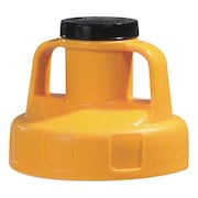 Oil Safe Utility Lid, w/2 In Outlet, HDPE, Yellow 100209