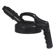 Oil Safe Stumpy Spout Lid, w/1 In Outlet, Black 100501