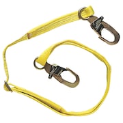 Msa Safety Restraint Lanyard, 6 ft., 310 lb. Weight Capacity, Yellow 505204