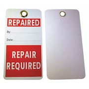ZORO SELECT Repair Tag, 5-3/4 x 3 In, R/Wht, PK25 3XDP3