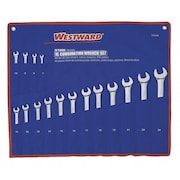Westward Combo Wrench Set, 1/4-1-1/8 in, 7-24 mm, 32-Piece 3XU43