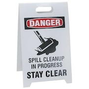 SEE ALL INDUSTRIES Floor Safety Sign, 20 in H, 12 in W, Corrugated Plastic, Triangle, English, TP-DSTAYC TP-DSTAYC
