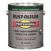 Rust-Oleum Interior/Exterior Paint, Glossy, Oil Base, Hunter Green, 1 gal 242254