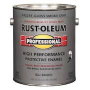 Rust-Oleum Interior/Exterior Paint, Glossy, Oil Base, Smoke Gray, 1 gal 242255
