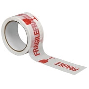 TAPECASE Carton Sealing Tape, Red/White, 2In x 55Yd 15C748