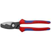 Knipex 8" Cable Shears, Steel, Multi-Component Grip 95 12 200