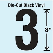 Stranco Die Cut Number Label, 3 DBV-SINGLE-8-3