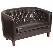 Flash Furniture Loveseat, Brown, Leather, Tufted, 49-1/2" W, 30" H QY-B16-2-HY-9030-8-BN-GG