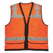 GLOWEAR BY ERGODYNE Orange Mesh Surveyors Vest, Org, 4XL/5XL 8253HDZ