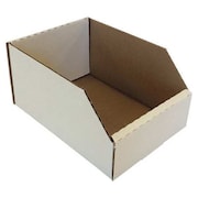 PACKAGING OF AMERICA Corrugated Shelf Bin, White, Cardboard, 9 in L x 6 in W x 4 1/2 in H BIN 6-9