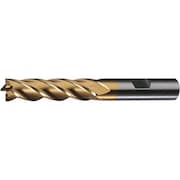 CLEVELAND 6-Flute HSS Center Cutting Square Single End MIll Cleveland HG-4C TiN 1-1/4x7/8x2x4-1/4 C75055