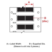 BRADY 1" x 3/16" Black Wire Marking Sleeves, 3FR-094-2-BK-S-2 3FR-094-2-BK-S-2