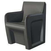 CORTECH BlackArm Chair, 24"W24"L33"H, Fixed, PolyethyleneSeat, SentinelSeries 106484BKS