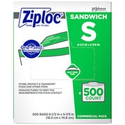 Ziploc Slide Seal Reclosable Bag 6-1/2" x 5-7/8", 1 mil, Clear, Pk500 682255