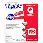 Ziploc Double Zipper Seal Reclosable Bag 7-7/16" x 7", 1.75 mil, Clear, Pk500 682256