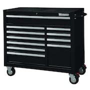 Westward WESTWARD Rolling Tool Cabinet, 11-Drawers, Gloss Black, 42" W x 19" D x 40" H 32H856