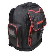 Westward Tool Backpack, Polyester, 19 Pockets, Black, 18" Height 32PJ48