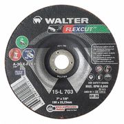 WALTER SURFACE TECHNOLOGIES Depressed Center Grinding Wheel, 0.125 in Thick, Aluminum Oxide 15L606