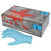Mcr Safety Durashield Disposable Gloves, Nitrile, Powder Free Blue, L, 100 PK 6001L